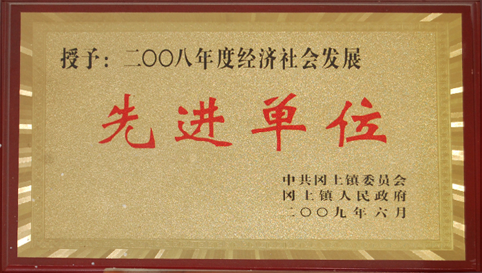 2008年度經濟(ji)社會發展(zhan)先進單位(wei)